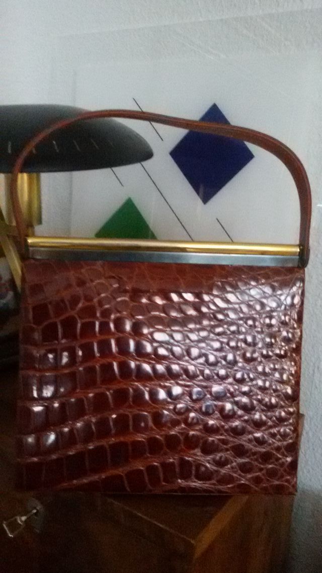 BOLSO PIEL DE COCODRILO AUTÉNTICA. GRANDE VINTAGE