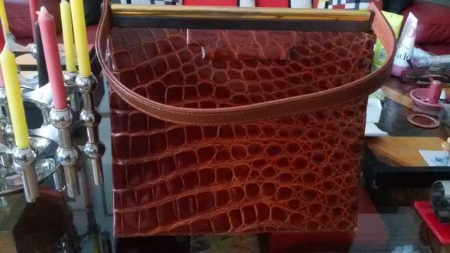 BOLSO PIEL DE COCODRILO AUTÉNTICA. GRANDE VINTAGE