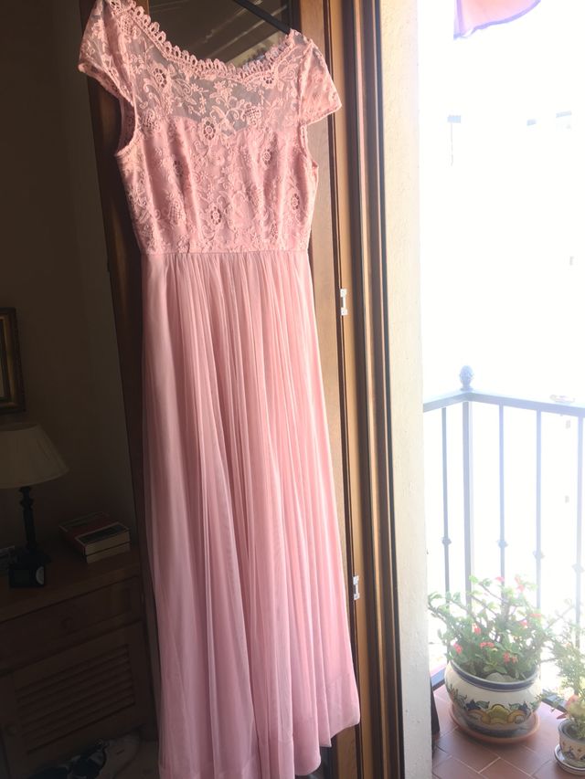 Vestido rosa largo fiesta