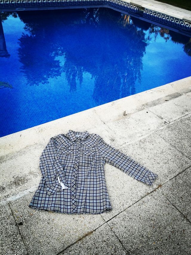 camisa cuadros violeta azul y verde