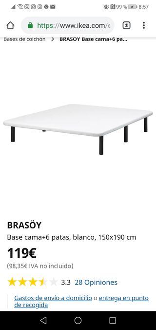 Base 60 Mano € Granollers Segunda De Por Ikea Colchón En 150x190 dtrChsQx