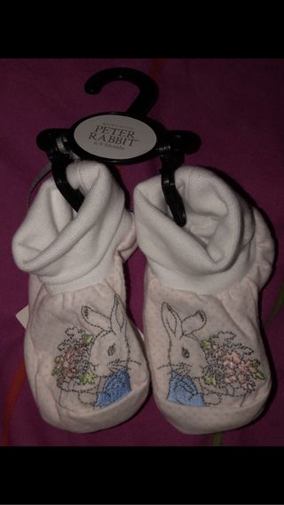 Peter Rabbit White And Pink 0-3 Months Booties