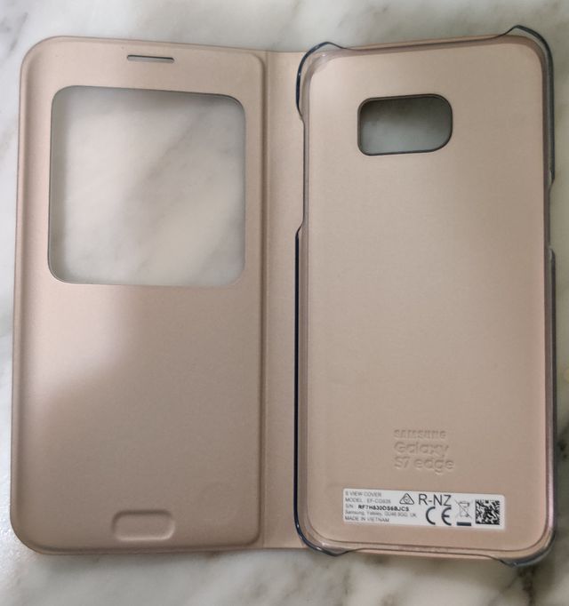 FUNDA SAMSUNG S VIEW COVER PARA S7 EDGE DORADA