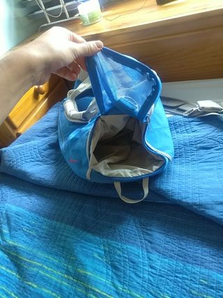 mochila nike azul con celeste