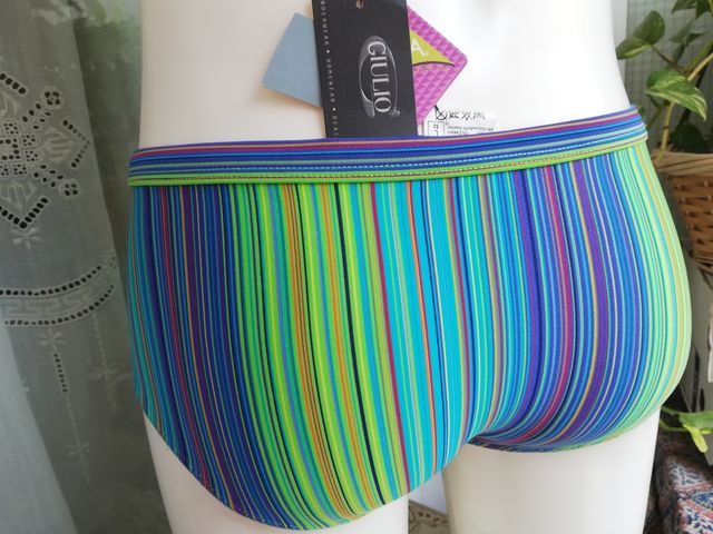 Bañador hombre slip midi rayado colorido