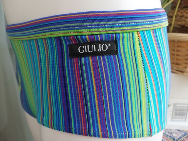 Bañador hombre slip midi rayado colorido