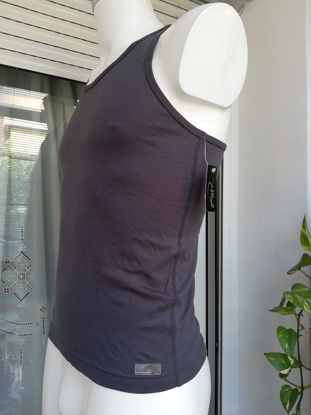 Camiseta sport de piqué hombre S  gris oscuro