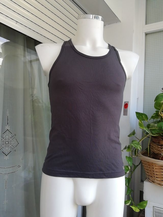 Camiseta sport de piqué hombre S  gris oscuro
