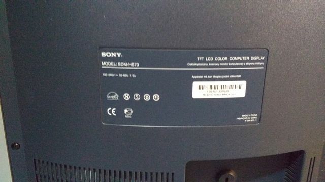 Monitor plano de ordenador Sony 19"