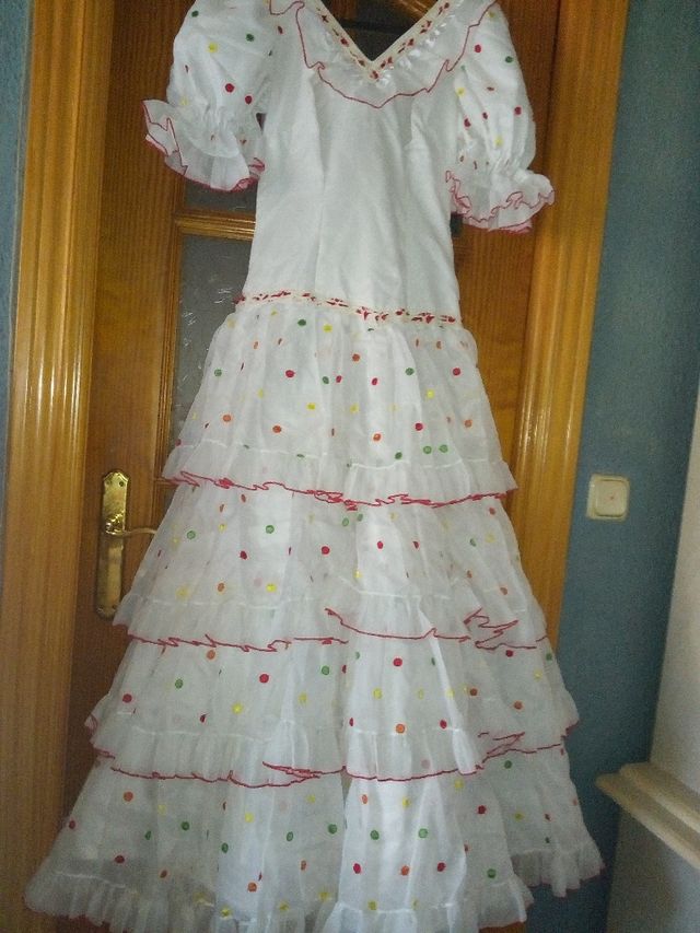 ANTIGUO VESTIDO DE FLAMENCA ORGANZA