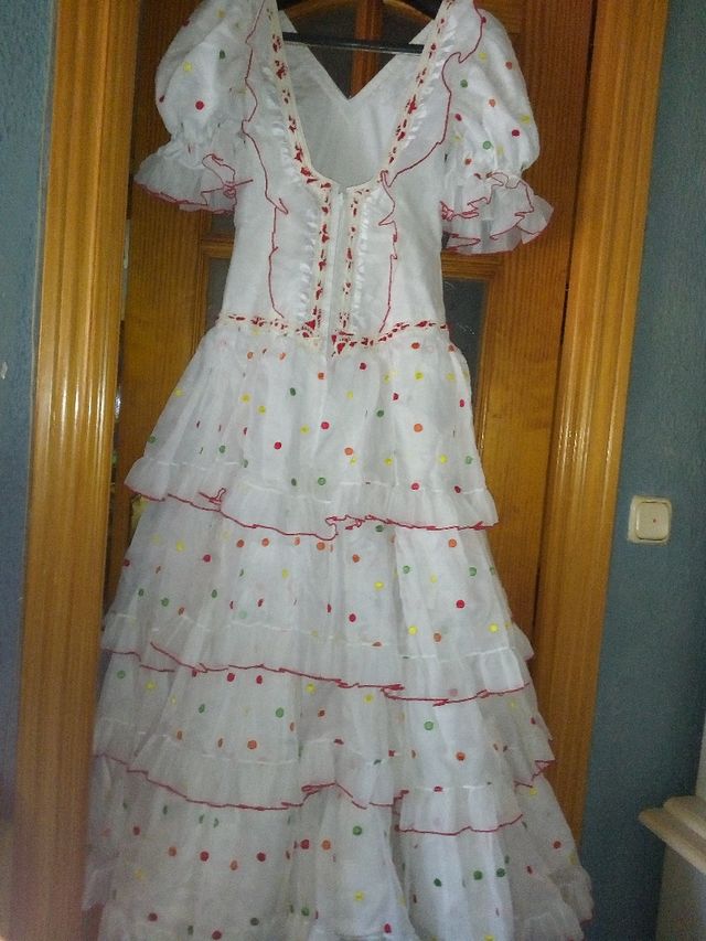ANTIGUO VESTIDO DE FLAMENCA ORGANZA