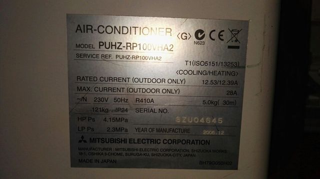 Aire acondicionado Mitsubishi 24000 Fr.
