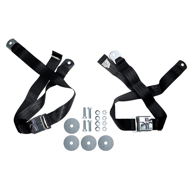 Cinturones Tri-Bar negro Ford Mustang 1966 - 1973