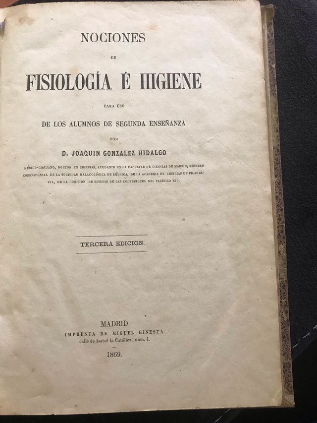 Libro nociones de fisiología E higiene 1869