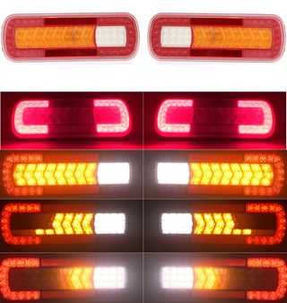 KIT 2 PILOTOS LED NEON 6 FUNCIONES CON LUZ INTERMITETNE DINAMICO 12V 24V CAMION REMOLQUE