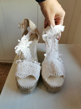 Zapatos de novia de esparto de segunda mano en WALLAPOP