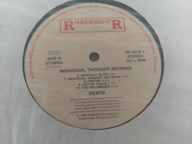 DEATH INDIVIDUAL THOUGHT PATTERNS LP PRIMERA 1993