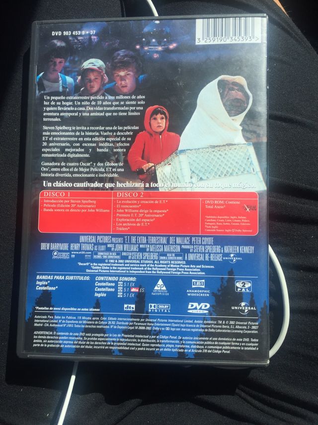 Película dvd ET, ediciòn especial