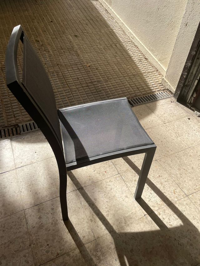 2 uds. Sillas Terraza Negro Mate