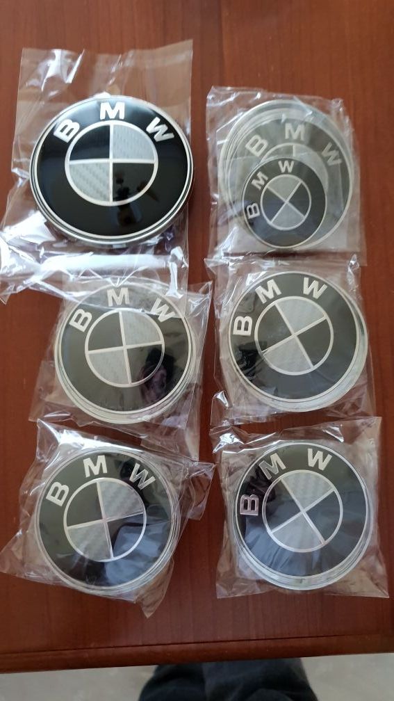 emblemas bmw black carbon el set completo 7 piezas