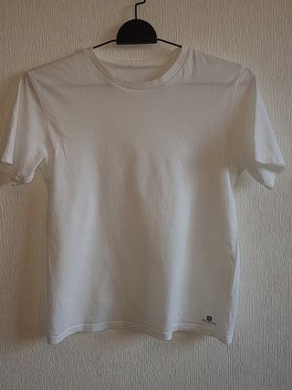 camiseta blanca basica niña decathlon