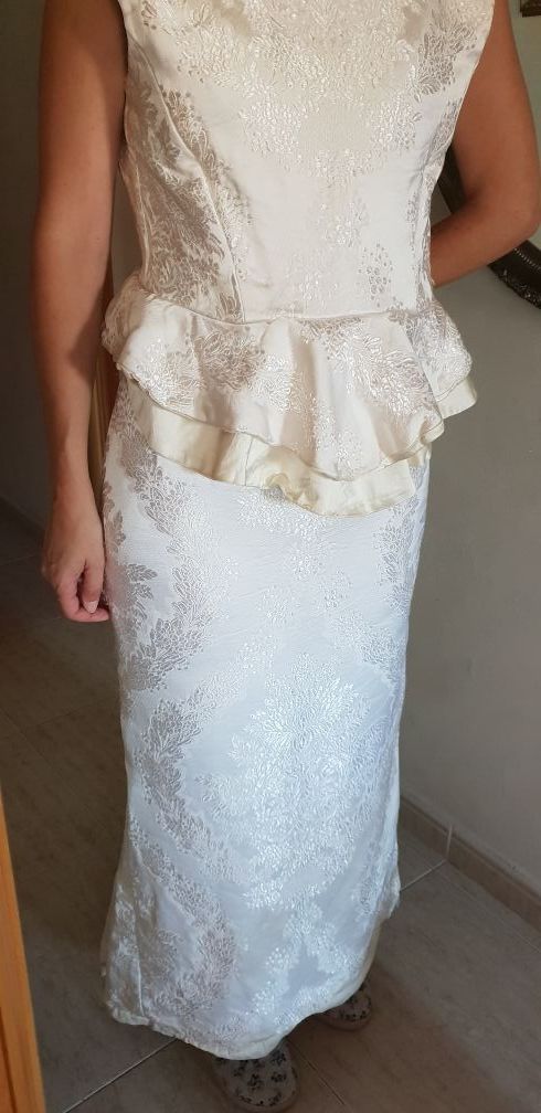 Traje de novia con tela de fallera