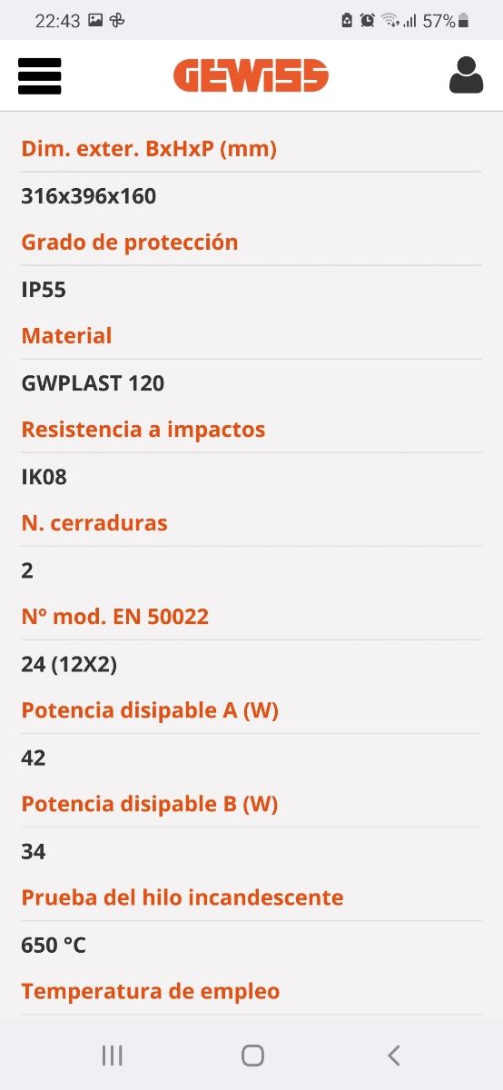 armario gewiss IP55 GW 44 810