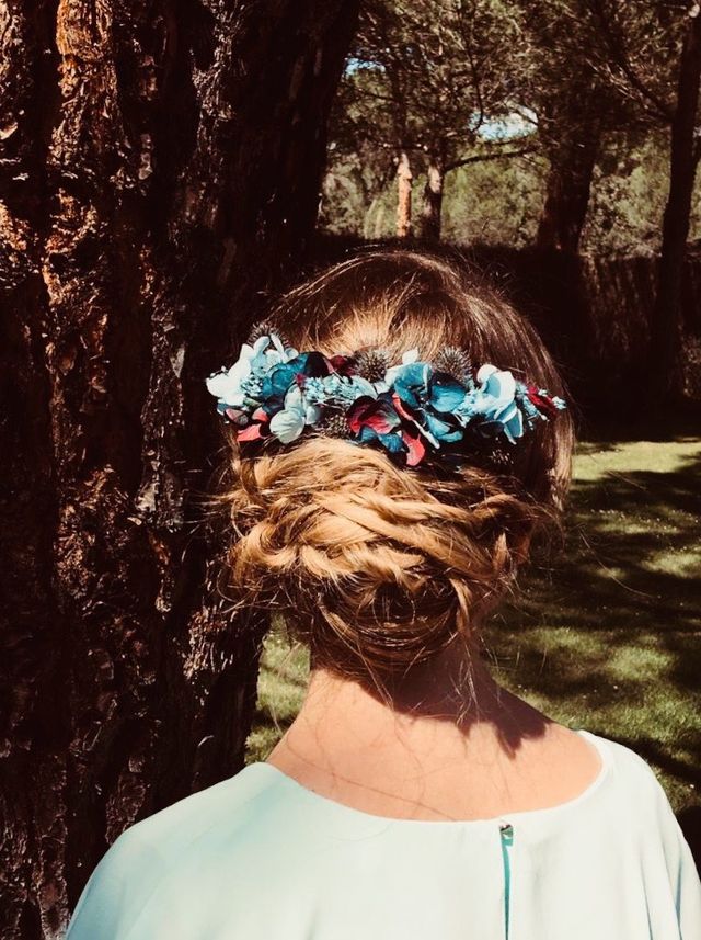 Tocado flores preservadas