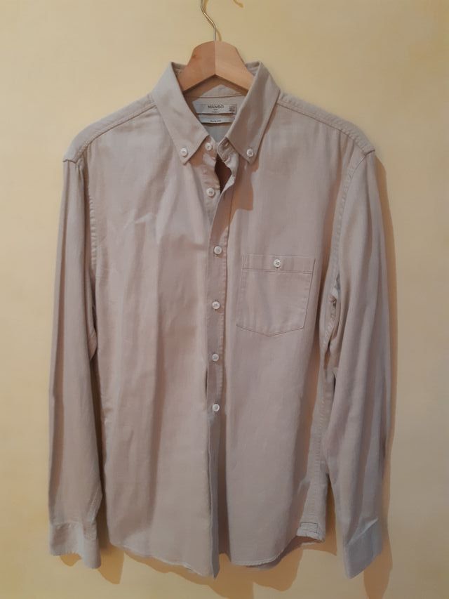 Camisa Oxford Color Crema Hombre M Bolsillo De Segunda Mano