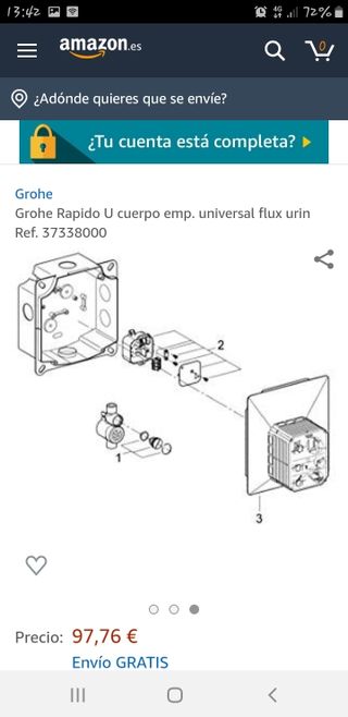 37338000 Grohe Rapido U cuerpo emp universal flux urin Ref