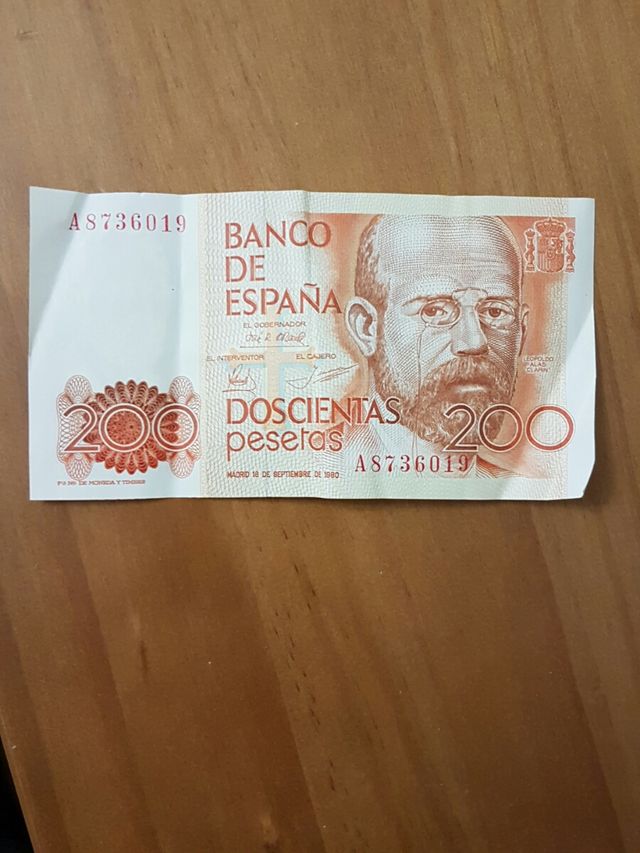 Billetes originales antiguos 100 y 200 pesetas