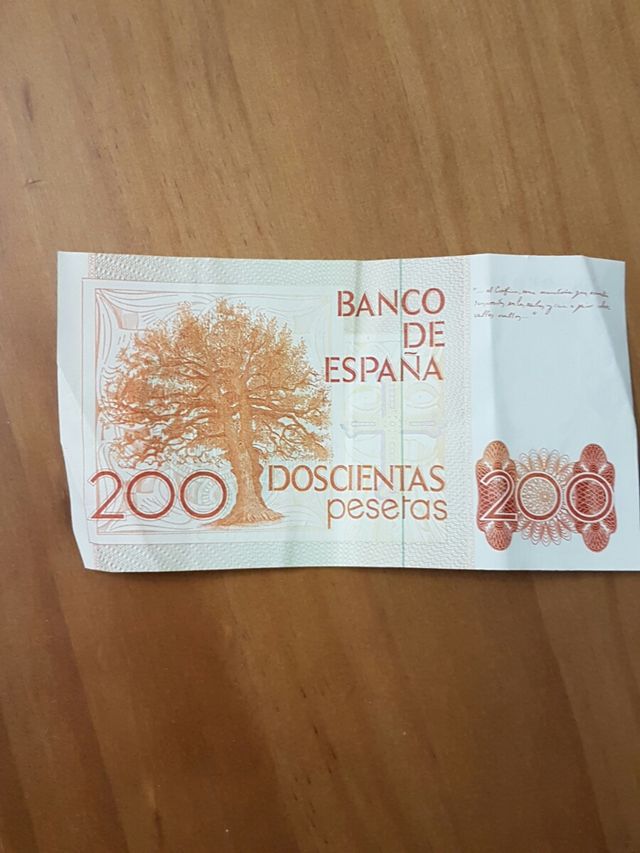 Billetes originales antiguos 100 y 200 pesetas