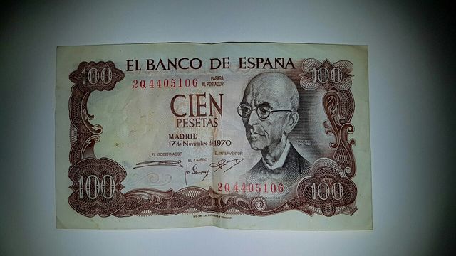 Billetes originales antiguos 100 y 200 pesetas
