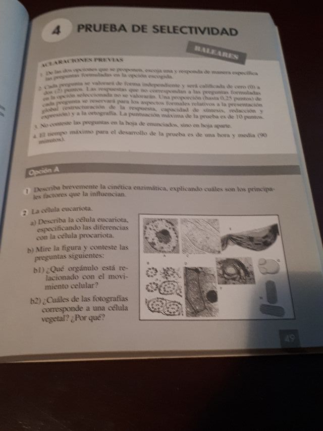 Pruebas de acceso a la Universidad - Biología