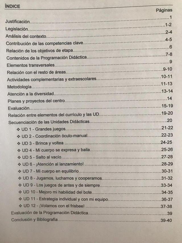 Programacion Educaciòn física