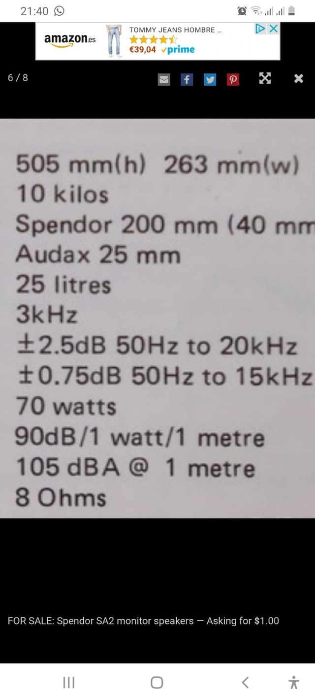 Monitores Spendor SA2