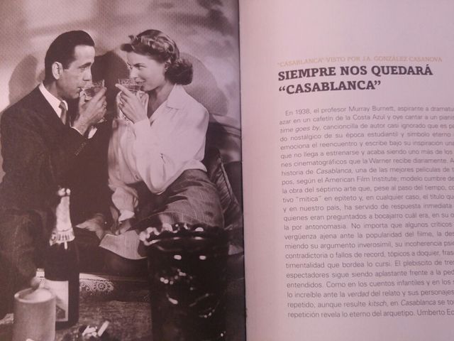 Película clásica Casablanca de Bogart y Bergman
