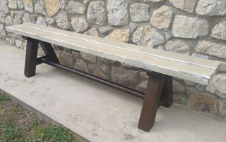 Banco de madera exterior de segunda mano en WALLAPOP