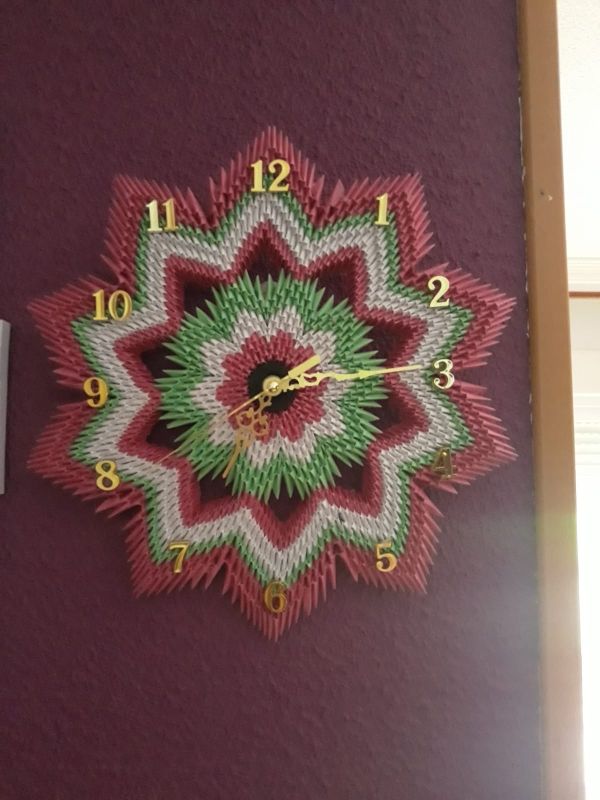 reloj origami 3d