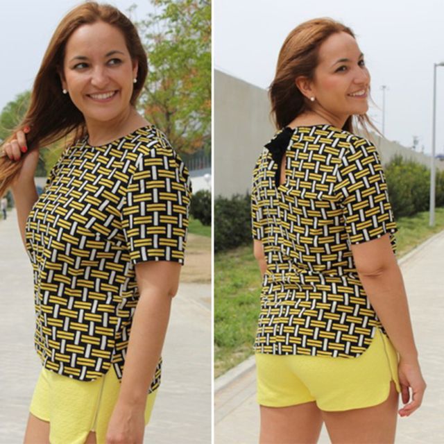 Short corto (pantalón corto) mujer amarillo