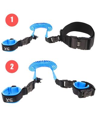 Azul 2.5m 2-en-1 Anti-Perdido Caminar Cintur/ón para Ni/ño Seguridad TAMUME 2.5m Correa de Arn/és de Seguridad de Sujeci/ón para Ni/ños al Aire Libre con Velcro Opcional Adjunto a la Mu/ñeca y la Cintura