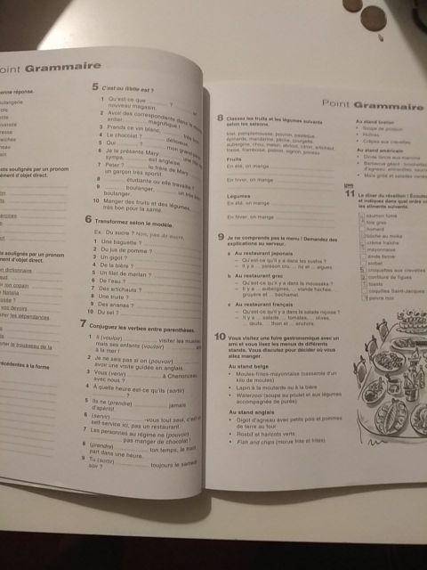 Libro francés, cahier.  Nivel A2.