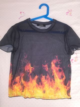 camiseta transparente bershka
