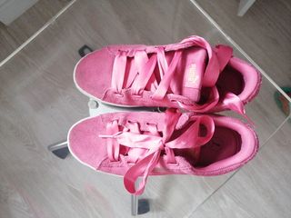 zapatillas puma rosas lazo