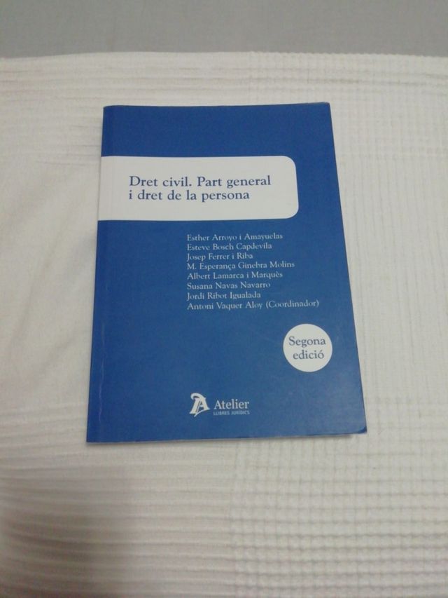 DRET CIVIL. PART GENERAL I DRET DE LA PERSONA