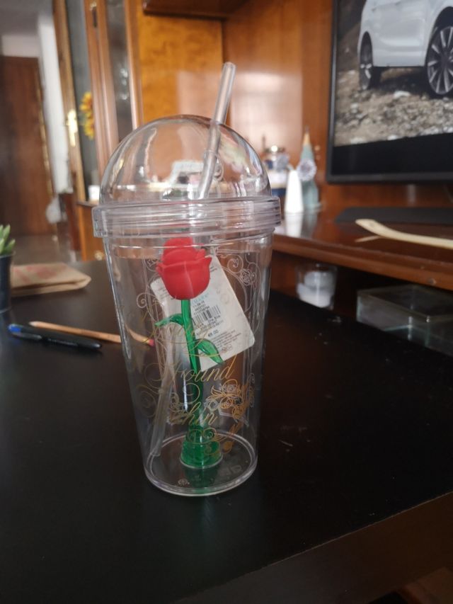 vaso bella y bestia