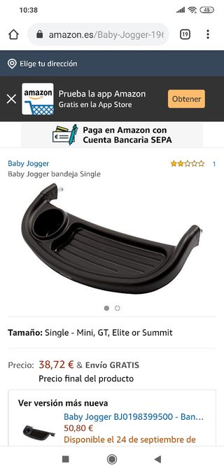 Baby Jogger bandeja Single