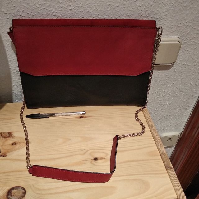 bolso de piel Negro Zara