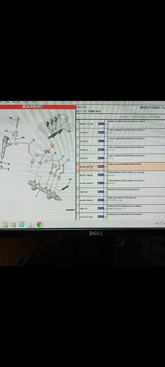 tubería original Peugeot Citroen