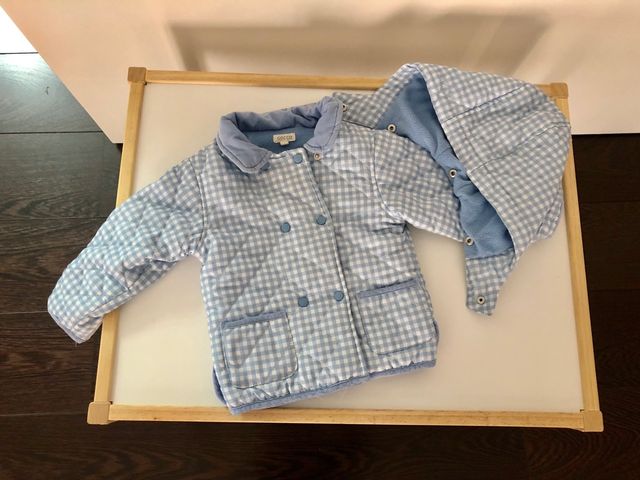 Abrigo Gocco cuadritos vichy en azul